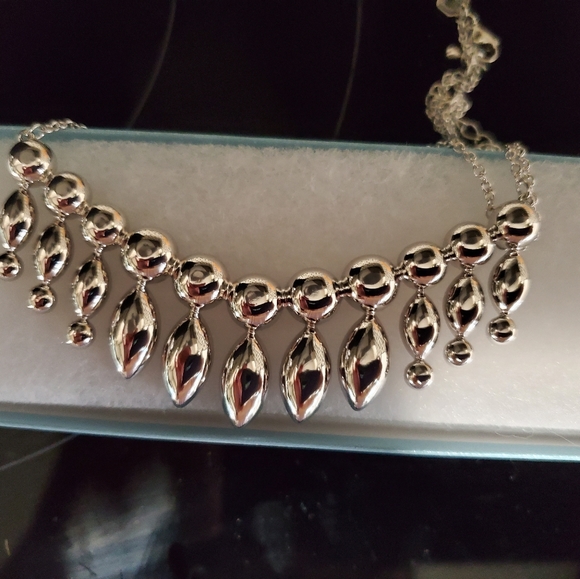 NIB Touchstone Crystal By Swarovski Retired Golden Teardrop Necklace - Picture 6 of 6